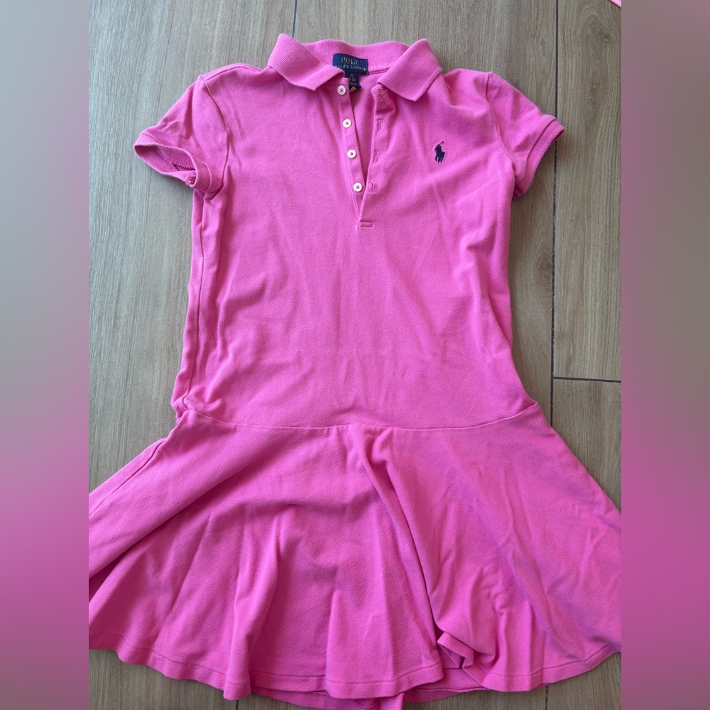 Pink Polo brand shirt dress Girls Size 8/10 like new!